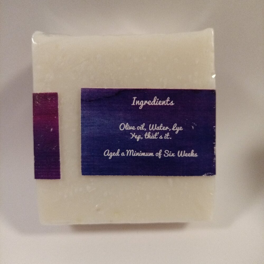 Nude Handmade  Olive Oil Castile Bar Unscented - No Colors, Nut Oil or Coconut - Picture 2 of 4